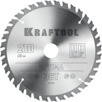 Пильный диск по дереву KRAFTOOL 36951-210-30, 210 х 30 мм, Optima, 36Т