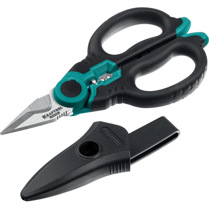 Ножницы электрика KRAFTOOL 23356, 160 мм, ELECTRIC, 4 в 1, с чехлом