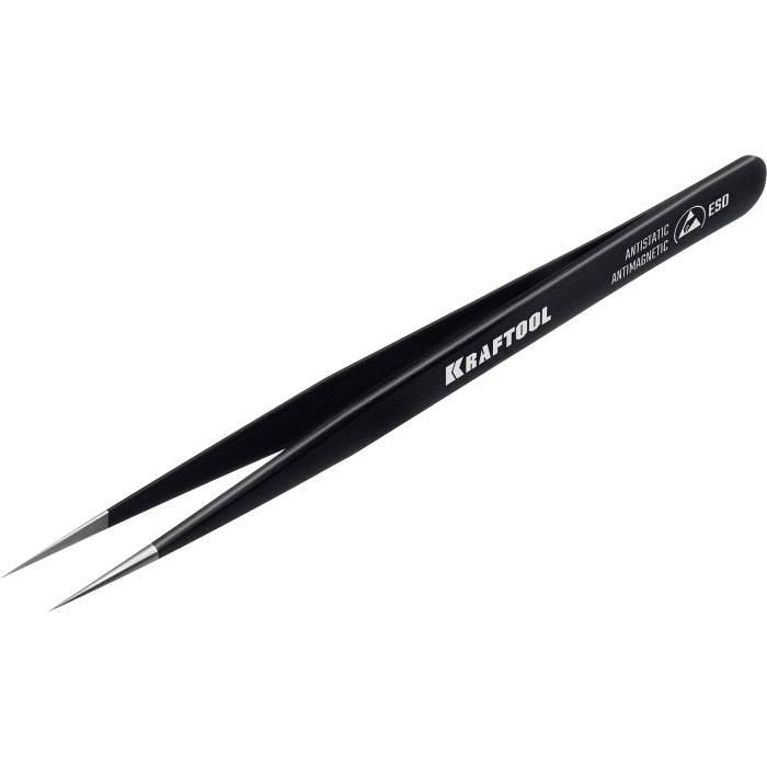 Антистатический антимагнитный прецизионный пинцет KRAFTOOL 222125, 135 мм, прямой 135 мм