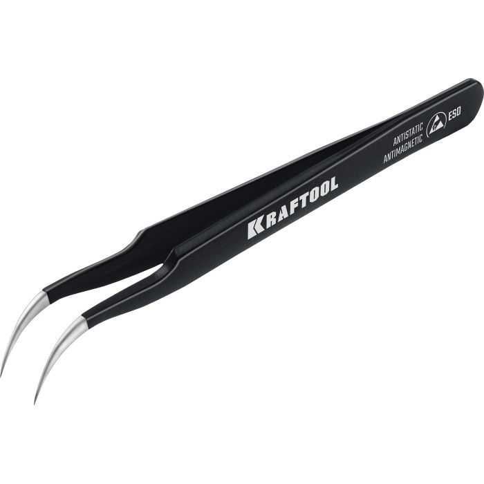 Антистатический антимагнитный прецизионный пинцет KRAFTOOL 222126, 116 мм, изогнутый 116 мм
