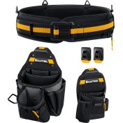 Пояс монтажника KRAFTOOL 38762, KBS-3, в комплекте: пояс монтажника, большая сумка, малая сумка