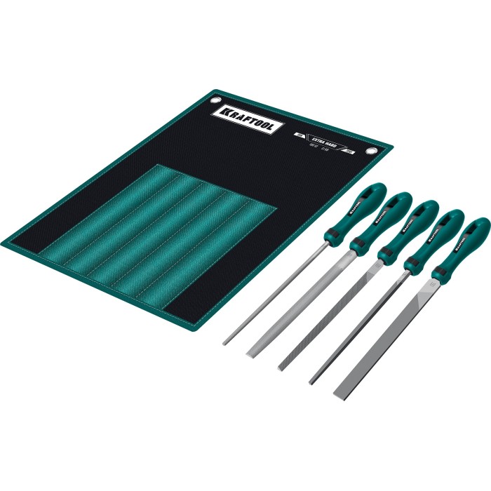 Набор напильников KRAFTOOL ALLIGATOR, 200 мм, двухкомпонентная рукоятка