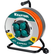 Силовой удлинитель на стальной катушкеexpert KRAFTOOL 55089-30, ПВС 3х2.5 30м 4000Вт IP44