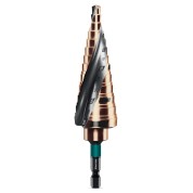 Сверло ступенчатое KRAFTOOL 29691-6-30-13, 6-30мм, COBALT 6-30мм, 13 ступеней, азотирование, винтовая спираль