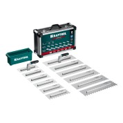 В пластиковом кейсе KRAFTOOL 33268-H12, 280х115 мм, 280х115 мм  - 480х130 мм, набор нержавеющих гребенок со сменной 2к ручкой