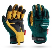 Профессиональные комбинированные перчатки KRAFTOOL PANZER 11298-L, размер L, увеличенные противоударные накладки, виброзащита