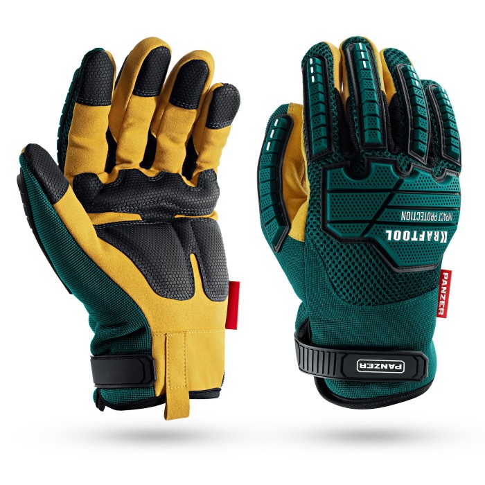 Профессиональные комбинированные перчатки KRAFTOOL PANZER 11298-XL, размер XL, увеличенные противоударные накладки, виброзащита