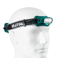 Аккумуляторный налобный фонарь KRAFTOOL KH-10 56452, Hybrid Power, 500 лм, 5 режимов, 1000 мА&middot;ч, питание 3&times;AAA