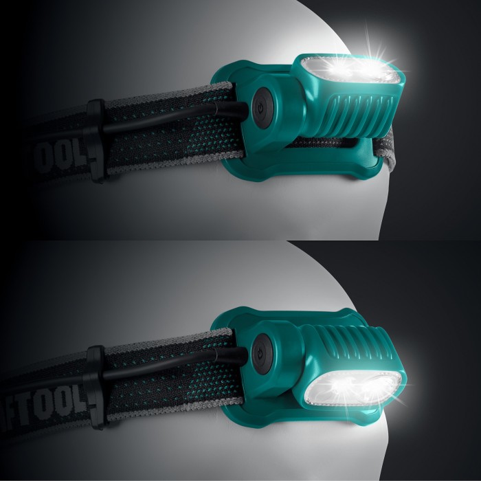 Аккумуляторный налобный фонарь KRAFTOOL KH-10 56452, Hybrid Power, 500 лм, 5 режимов, 1000 мА&middot;ч, питание 3&times;AAA