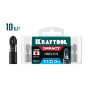 Ударные биты KRAFTOOL 26193-3-25-S10, 25 мм, Impact PZ 3, 10 шт