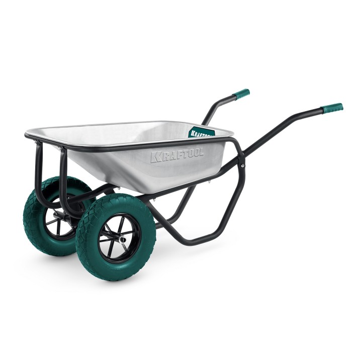 Тачка строительная KRAFTOOL 39860, 9 мм, MAXDrive-2 110л, 280 кг, двухколесная, с трубным усилителем, кузов 0, полиуретановые колеса