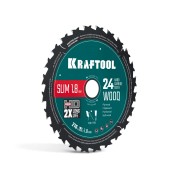 Диск пильный по дереву KRAFTOOL 36955-216-30-24, 8 мм, Slim wood cut 216 х 30 x 1.8 мм, 24Т