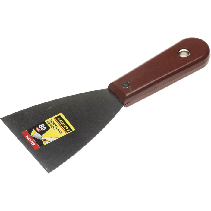 Шпатель STAYER MAXFlat 1003-080, стальное полотно, пластиковая ручка, 80 мм