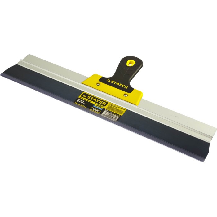 Фасадный шпатель STAYER PROFlat 10045-47, усиленная алюминиевая направляющая, двухкомпонентная ручка, анодированный, Professional, 470 мм