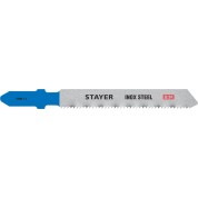 Полотна для лобзика STAYER T- 15994-1 15994-1.4, хвост. Bi-Metal, T118AF, по металлу толщиной 1-3 мм, шаг зуба 1 мм, раб. длина 50 мм, 2 шт
