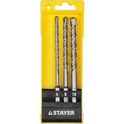 Набор SDS-plus буров STAYER 29250-H3, 3 шт: 6 x 160, 8 x 160, 10 x 160 мм