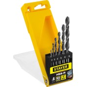 Набор сверл по металлу STAYER HSS-R класс В Professional 29602-H6, 6 шт, быстрорежущая сталь P6M5