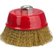 Чашечная щетка-крацовка для УШМ STAYER Professional 35125-075, Чашечная щетка-крацовка для УШМ , 75 мм, витая стальная латунированная проволока 0 мм