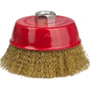 Чашечная щетка-крацовка для УШМ STAYER Professional 35125-100, Чашечная щетка-крацовка для УШМ , 100 мм, витая стальная латунированная проволока 0 мм