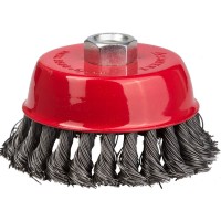 Чашечная щетка-крацовка для УШМ STAYER Professional 35128-100, Чашечная щетка-крацовка для УШМ , 100 мм, жгутированная стальная проволока 0 мм