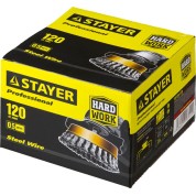 Чашечная щетка-крацовка для УШМ STAYER Professional 35128-120, Чашечная щетка-крацовка для УШМ , 120 мм, жгутированная стальная проволока 0 мм