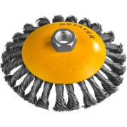 Коническая щетка-крацовка для УШМ STAYER Professional 35135-125, Коническая щетка-крацовка для УШМ , 125 мм, жгутированная стальная проволока 0 мм