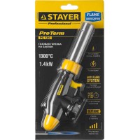 Газовая горелка с пьезоподжигом на баллон с цанговым соединением STAYER Professional 55580, ProTerm PG 500, 1300&deg;C