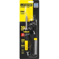 Электропаяльник STAYER PROTerm 55300-30, в наборе: припой + подставка Professional, 30 Вт, 2 К рукоятка