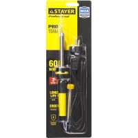 Электропаяльник STAYER PROTerm 55300-60, в наборе: припой + подставка Professional, 60 Вт, 2 К рукоятка