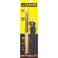 Электропаяльник STAYER MAXTerm 55310-100,100 Вт,клин,с деревянной рукояткой