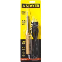 Электропаяльник STAYER MAXTerm 55310-40,40 Вт,конус,с деревянной рукояткой