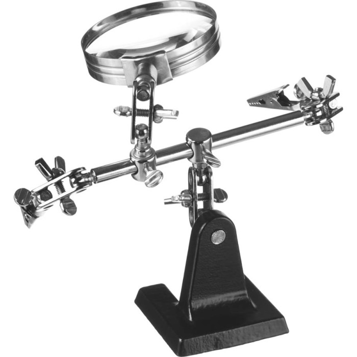 Держатель для пайки третья рука с лупой STAYER MAXTerm 55339, увел. линза 2Х