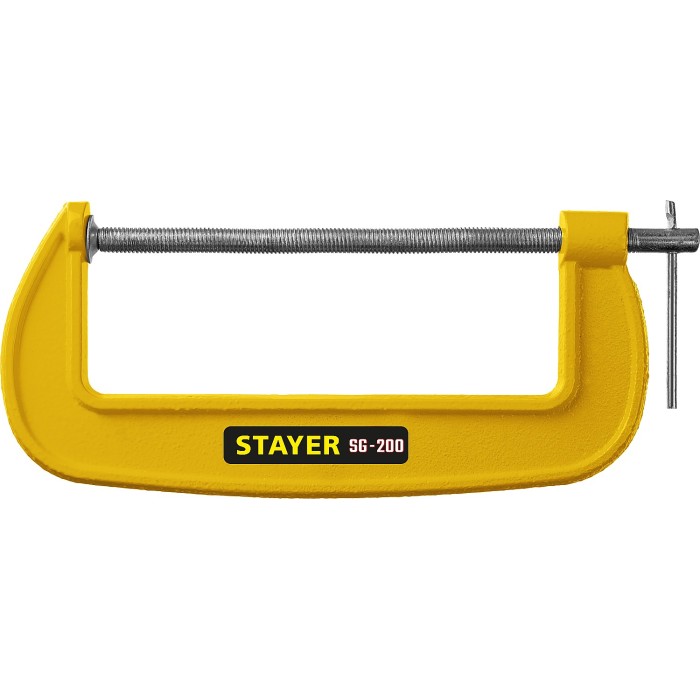 Чугунная струбцина G STAYER 3215-200 3215-200, Чугунная струбцина G , SG-200, 200 мм