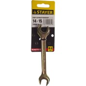 Рожковый гаечный ключ STAYER 27038-14-15 27038-14, Рожковый гаечный ключ , 14 x 15 мм