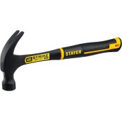 Цельнометаллический столярный молоток-гвоздодёр STAYER Strike 2025-450, Цельнометаллический столярный молоток-гвоздодёр Professional , 450 г
