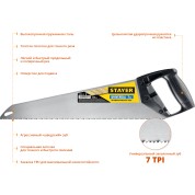 Универсальная ножовка STAYER Universal 15050-45, Универсальная ножовка , 450 мм