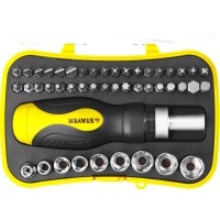 Реверсивная отвертка с насадками STAYER 25084-H46, Compact-46, 46 предм.