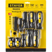 Отвертка-битодержатель с насадками STAYER 2513-H19, Hercules-19, 19 предм.