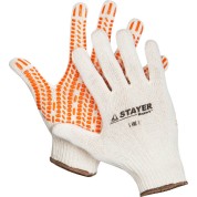 Противоскользящие STAYER TRACK L-XL х/б перчатки с мягким покрытием &Prime;протектор&Prime; из ПВХ-геля увеличенная площадь покрытия 11401-XL