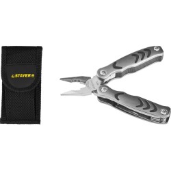 Мультитул металлические ручки с пластиковыми вставками нейлоновый чехол 22853, 12 в 1 105 мм STAYER PROFESSIONAL