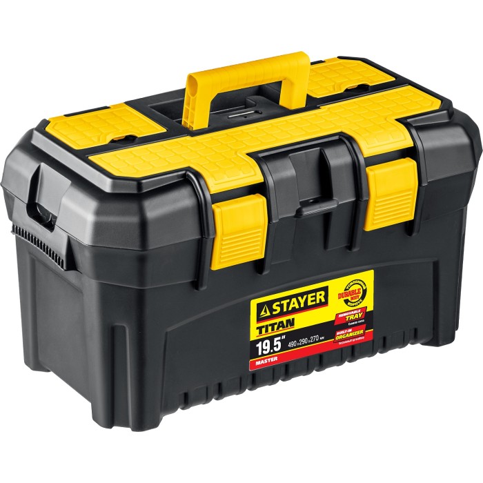 Пластиковый ящик для инструментов STAYER 38016-19 38016-19, Пластиковый ящик для инструментов , TITAN-19, 490 x 290 x 270 мм