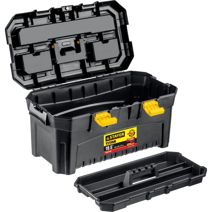 Пластиковый ящик для инструментов STAYER 38016-19 38016-19, Пластиковый ящик для инструментов , TITAN-19, 490 x 290 x 270 мм