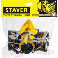 Респиратор противогазовый STAYER Professional 11175, HF-6000, два фильтра A1 в комплекте