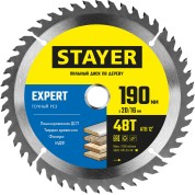 Пильный диск по дереву STAYER Expert 3682-190 3682-190-20-48, Пильный диск по дереву точный рез -20-48, 190 x 20/16 мм, 48Т
