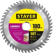Пильный диск по ламинату STAYER Laminate 3684-180 3684-180-30-56, Пильный диск по ламинату аккуратный рез -30-56, 180 x 30/20 мм, 56Т