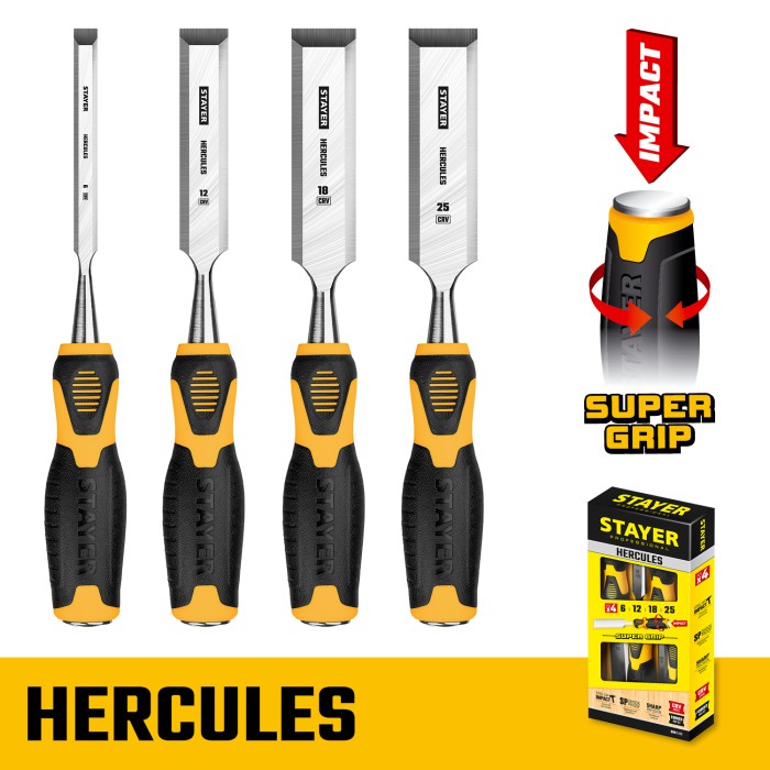 Набор стамесок-долот STAYER Hercules Professional 18205-H4, 4 предм