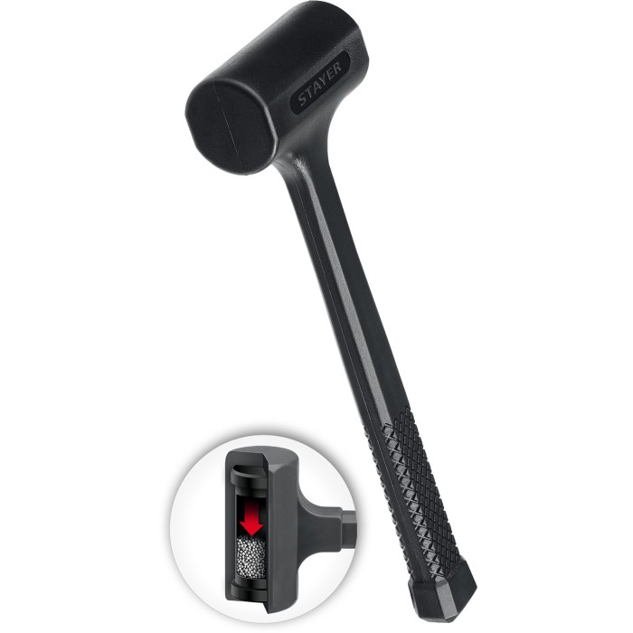 Цельнолитой безынерционный слесарный молоток STAYER Professional 2042-900, Цельнолитой безынерционный слесарный молоток , 40 мм, 900 г