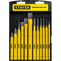 Набор зубил и кернеров в пластиковом держателе STAYER Hercules Professional 21077-H12, 12 предметов