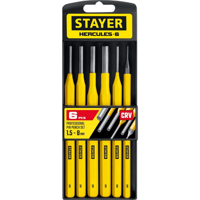 Набор выколоток в пластиковом держателе STAYER Hercules Professional 21077-H6, 6 предметов