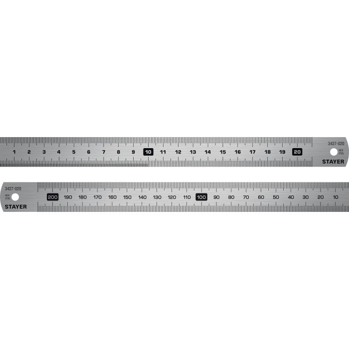 Нержавеющая линейка STAYER Professional 3427-020, Нержавеющая линейка , длина 0 м